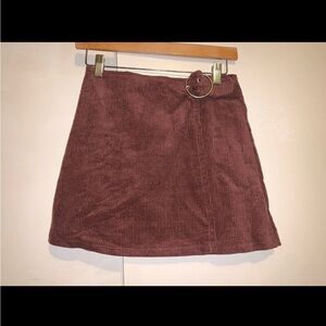 Forever 21 Corduroy Mini Skirt in Maroon